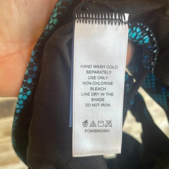 Swimsuits For All Turquoise Snakeprint One Piece Cut Out Lace Up Swimsuit - Picture 9 of 11